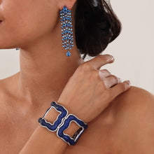 Load image into Gallery viewer, Statement Blue Bangle Bracelet-8B002CST