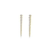 Load image into Gallery viewer, Graduated Half Bezel Drop Earrings-8E043CLG