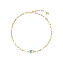 Load image into Gallery viewer, Evil Eye Paperclip Anklet-A0028TQG