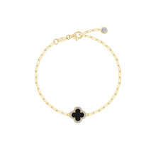 Load image into Gallery viewer, Black Onyx Paperclip Bracelet-B0210OXG