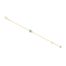 Load image into Gallery viewer, Evil Eye Paperclip Bracelet-B0212TQG
