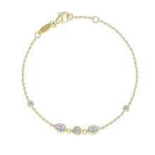 Load image into Gallery viewer, Bezel-Set Teardrop Station Bracelet-B0223CLG