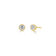 Load image into Gallery viewer, April Bezel Birthstone Earrings-BE009DAG