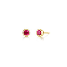 Load image into Gallery viewer, July Bezel Birthstone Earrings-BE009RBG