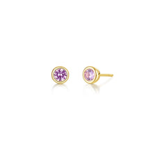 Load image into Gallery viewer, October Bezel Birthstone Earrings-BE009TMG