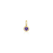 Load image into Gallery viewer, February Bezel Birthstone Charm Pendant-BP010AMG