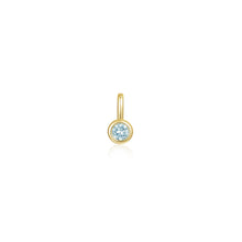 Load image into Gallery viewer, March Bezel Birthstone Charm Pendant-BP010AQG