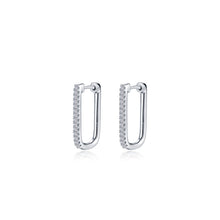 Load image into Gallery viewer, 20mm x 12.5mm Rectangle Hoop Earrings-E0631CLP