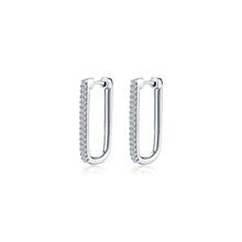 Load image into Gallery viewer, 25mm x 14.3mm Rectangle Hoop Earrings-E0632CLP