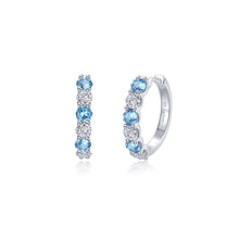 Load image into Gallery viewer, Josie Blue Topaz Hoop Earrings-E0649BTP