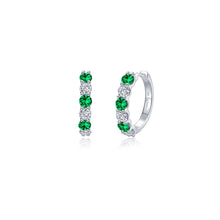 Load image into Gallery viewer, Josie Emerald Hoop Earrings-E0649CEP