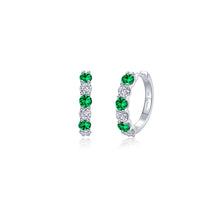 Load image into Gallery viewer, Josie Emerald Hoop Earrings-E0649CEP
