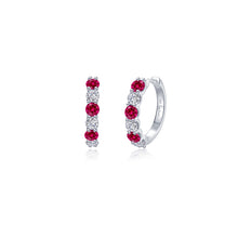 Load image into Gallery viewer, Josie Ruby Hoop Earrings-E0649CRP
