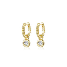 Load image into Gallery viewer, Cordelia Bezel Charm Huggie Earrings-E0678CLG