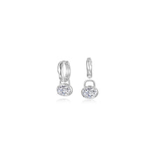 Load image into Gallery viewer, Oval Charm Molten Huggie Hoops-E0713CLP