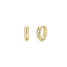 Load image into Gallery viewer, High-Polished Molten Huggie Earrings-E0718NSG