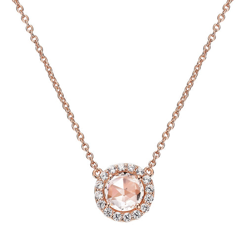 Rose-Cut Halo Necklace-N0073MGR