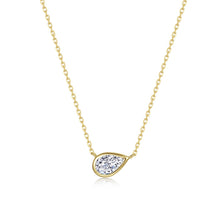 Load image into Gallery viewer, East-West Bezel Pear Solitaire Necklace -N0367CLG