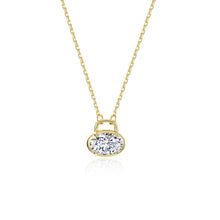 Load image into Gallery viewer, Oval Lock Necklace-N0370CLG