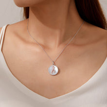 Load image into Gallery viewer, Mother of Pearl Pink Ribbon Necklace - P0288PLT