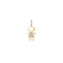 Load image into Gallery viewer, Silhouette Girl Pendant Charm -P2041CLG