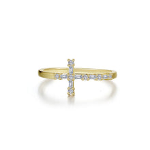 Load image into Gallery viewer, Eden Baguette Cross Ring-R2047CLG
