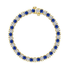 Load image into Gallery viewer, 7.5 CTW Aria Half- Bezel Sapphire Tennis Bracelet-SYB006SG