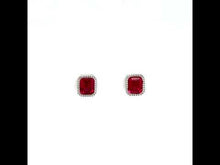 Load and play video in Gallery viewer, July Birthstone Solitaire Stud Earrings-BE008RBP
