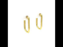 Load and play video in Gallery viewer, 20mm x 12.5mm Rectangle Hoop Earrings-E0631CLG