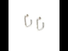 Load and play video in Gallery viewer, 15mm x 11mm Rectangle Hoop Earrings
