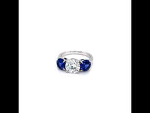 Load and play video in Gallery viewer, Fancy Lab-Grown Sapphire Three-Stone Ring-SYR016SP