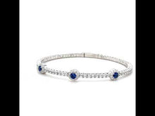 Load and play video in Gallery viewer, 2.90 CTW Halo Station Flexible Tennis Bracelet-B0194CSP