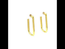 Load and play video in Gallery viewer, 25mm x 14.3mm Rectangle Hoop Earrings-E0632CLG