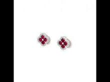 Load and play video in Gallery viewer, 0.8 CTW Halo Stud Earrings-E0610CRP