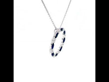 Load and play video in Gallery viewer, Fancy Lab-Grown Sapphire Open Circle Necklace-SYN018SP