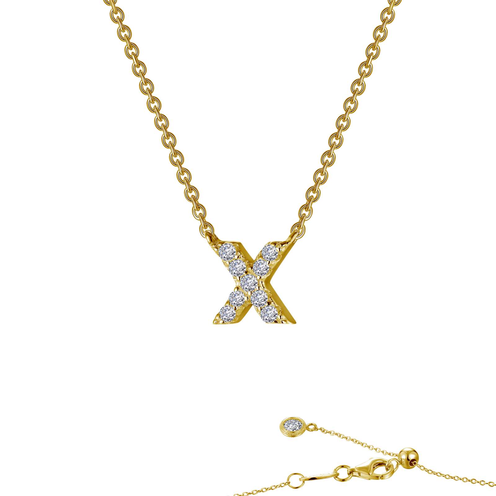 Letter X Pendant Necklace-9N104CLG