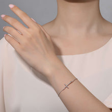 Load image into Gallery viewer, 0.47 CTW Sideways Cross Bracelet-B2002CLP