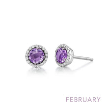 Load image into Gallery viewer, February Birthstone Earrings-BE001AMP