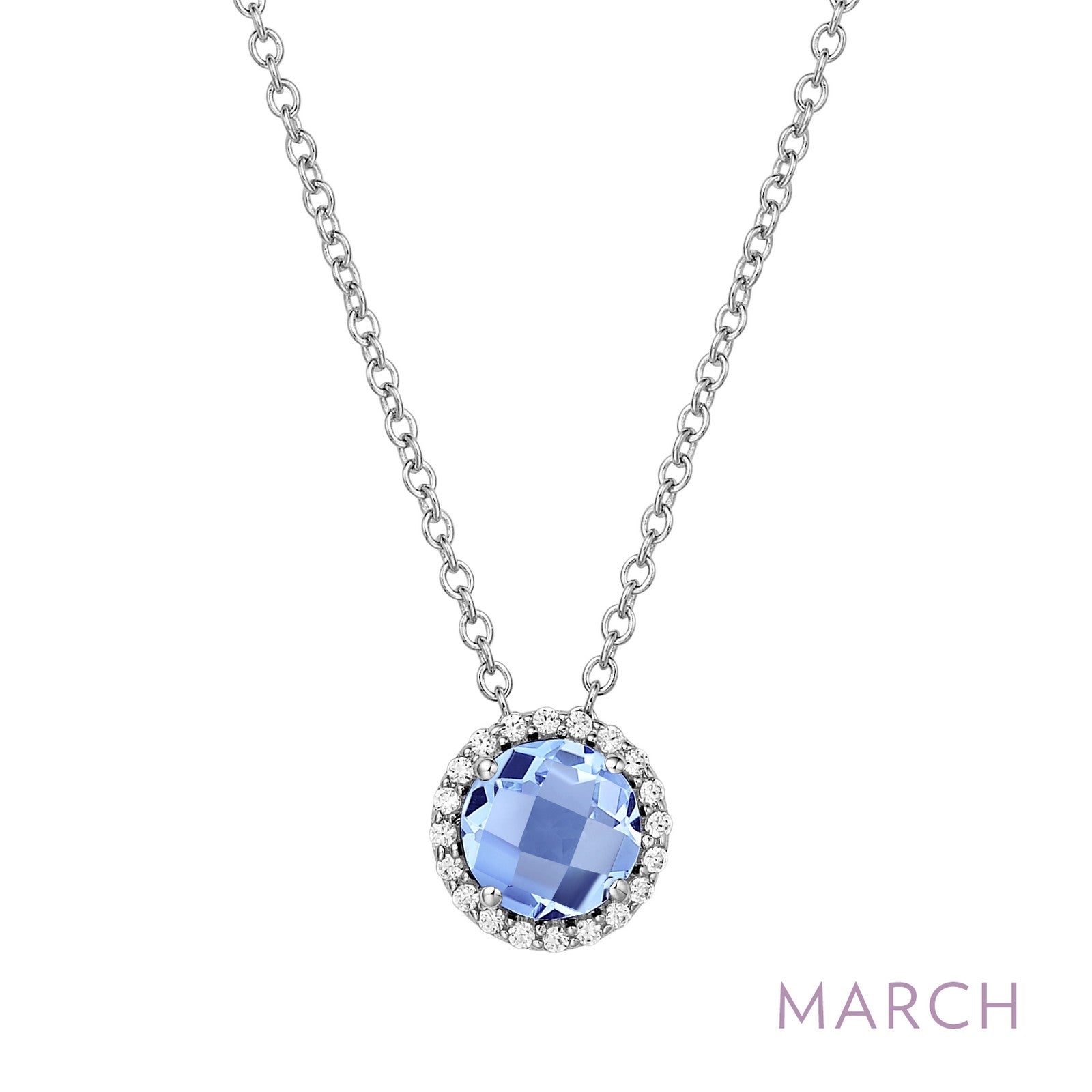 March Birthstone Necklace-BN001AQP