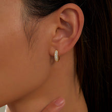 Load image into Gallery viewer, 3-Row Huggie Hoop Earrings-E0199CLG