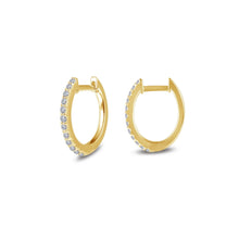 Load image into Gallery viewer, 10 mm x 11 mm Oval Huggie Hoop Earrings-E0345CLG