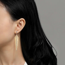 Load image into Gallery viewer, Elegant Feather Drop Earrings-E0459CLT
