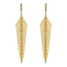 Load image into Gallery viewer, Elegant Feather Drop Earrings-E0459CLT