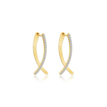 Load image into Gallery viewer, Crossover Oval Hoop Earrings-E0600CLG