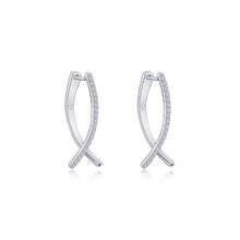 Load image into Gallery viewer, Crossover Oval Hoop Earrings-E0600CLP