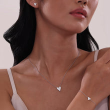 Load image into Gallery viewer, Pave Heart Stud Earrings-E0606CLP