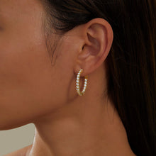 Load image into Gallery viewer, 16 mm x 20 mm Oval Hoop Earrings-E3026CLG