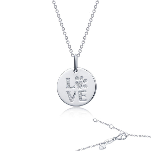 LOVE Paw Print Necklace-LV012CLP