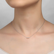 Load image into Gallery viewer, 0.09 CTW Dainty Bar Necklace-N0096CLP