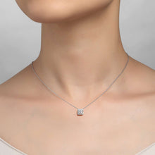 Load image into Gallery viewer, Princess-Cut Halo Necklace-N0101CLP

